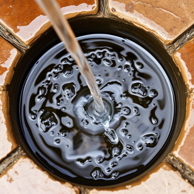 Cleared outdoor drain flowing freely