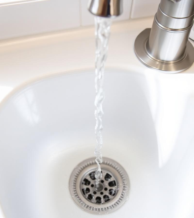 Kitchen sink running clear after drain unblocking
